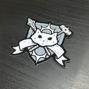Gamers Guild AZ Caverns & Calicos Sticker: Cat Class - Cleric Caverns & Calicos