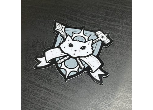 Gamers Guild AZ Caverns & Calicos Sticker: Cat Class - Cleric Caverns & Calicos
