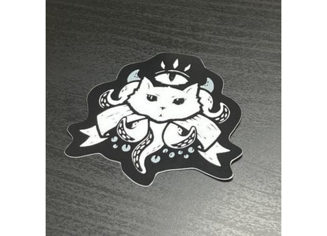 Gamers Guild AZ Caverns & Calicos Sticker: Cat Class - Warlock Caverns & Calicos
