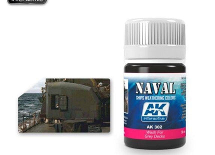 Gamers Guild AZ AK-Interactive AK302 AK Interactive Wash: For Grey Decks (Naval) Golden Distribution International