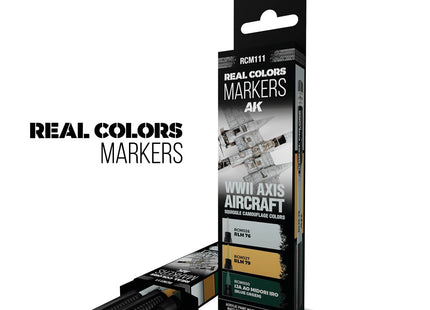 Gamers Guild AZ AK Interactive AKRCM111: AK Interactive Real Colors Markers - WWII Axis Aircraft Squiggle Camouflage Colors (3ct) (Pre-Order) LSG