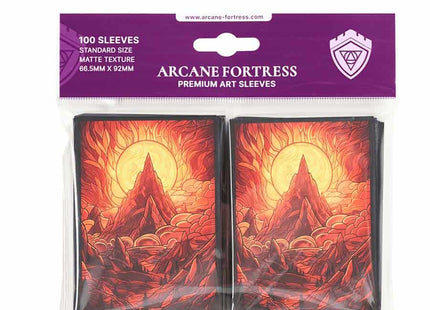 Gamers Guild AZ Arcane Fortress Arcane Fortress: Stained Glass: Burning Mountain Sleeves 100ct (Pre-Order) GTS