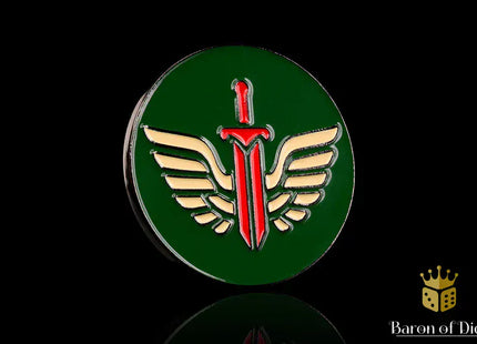 Gamers Guild AZ Baron of Dice 40mm Objective Coin - Sword and Wings Baron of Dice