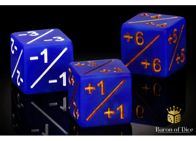 Gamers Guild AZ Baron of Dice Baron of Dice: +1/-1 Counters - Matte Blue - Set of 10 Baron of Dice