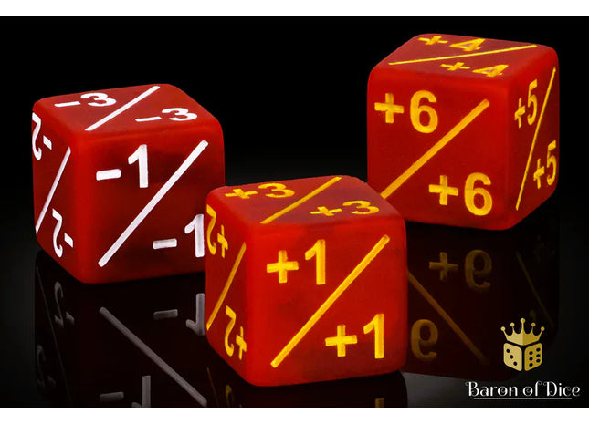 Gamers Guild AZ Baron of Dice Baron of Dice: +1/-1 Counters - Matte Red - Set of 10 Baron of Dice