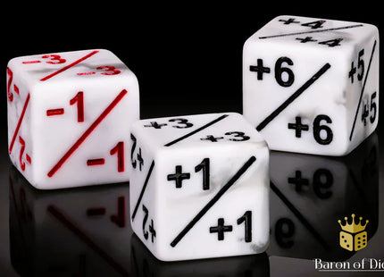 Gamers Guild AZ Baron of Dice Baron of Dice: +1/-1 Counters - Matte White - Set of 10 Baron of Dice