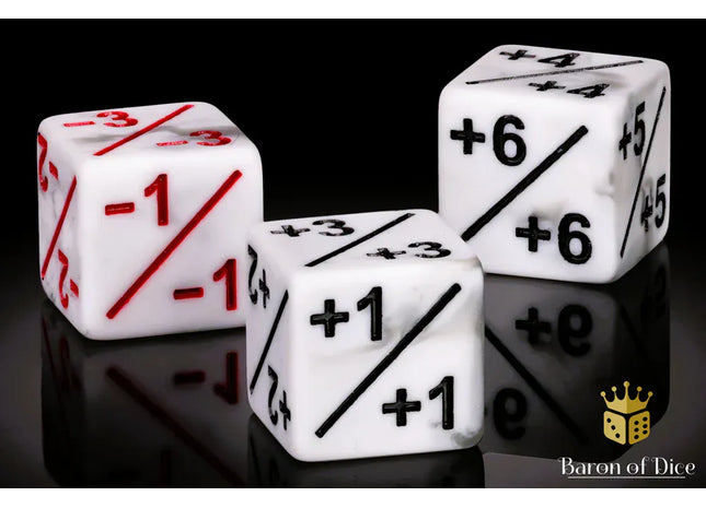 Gamers Guild AZ Baron of Dice Baron of Dice: +1/-1 Counters - Matte White - Set of 10 Baron of Dice