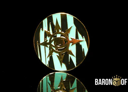 Gamers Guild AZ Baron of Dice Baron of Dice: 40mm Baron's Coin - Eye of Chaos | Aquamarine Baron of Dice