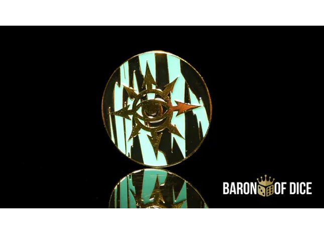 Gamers Guild AZ Baron of Dice Baron of Dice: 40mm Baron's Coin - Eye of Chaos | Aquamarine Baron of Dice