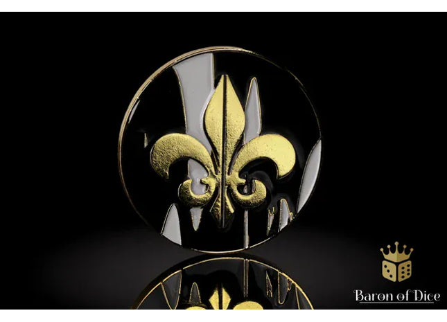 Gamers Guild AZ Baron of Dice Baron of Dice: 40mm Baron's Coin - Fleur De Lis | Heritage Baron of Dice