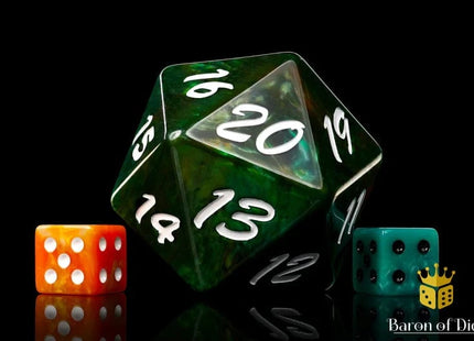 Gamers Guild AZ Baron of Dice Baron of Dice: Big Ass D20 - Green Nature Baron of Dice