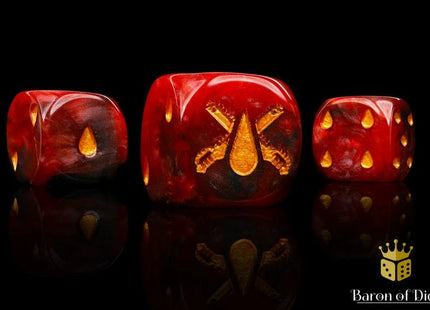Gamers Guild AZ Baron of Dice Baron of Dice: Chain Blades Dice - Blood Red / Round Corner (x25) Baron of Dice