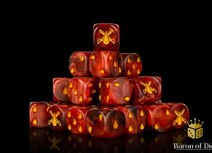 Gamers Guild AZ Baron of Dice Baron of Dice: Chain Blades Dice - Blood Red / Squared Corner (x25) Baron of Dice