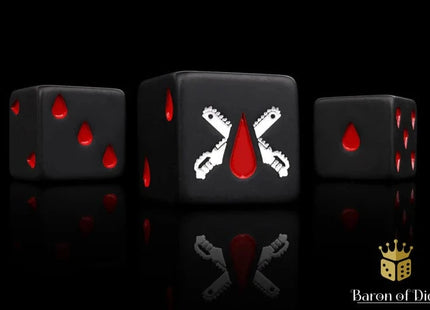 Gamers Guild AZ Baron of Dice Baron of Dice: Chain Blades Dice - Matte Black (x25) Baron of Dice