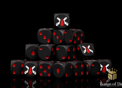 Gamers Guild AZ Baron of Dice Baron of Dice: Chain Blades Dice - Matte Black (x25) Baron of Dice