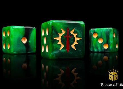 Gamers Guild AZ Baron of Dice Baron of Dice: Consecrated Blades - Green Dice - Set of 25 Baron of Dice