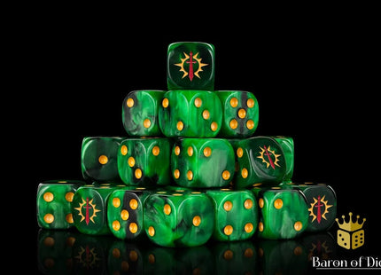 Gamers Guild AZ Baron of Dice Baron of Dice: Consecrated Blades - Green Dice - Set of 25 Baron of Dice