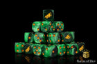 Gamers Guild AZ Baron of Dice Baron of Dice: Drake - Green & Gold Dice - Set of 25 Baron of Dice