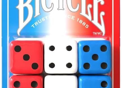 Gamers Guild AZ Bicycle Bicycle: Red White and Blue Dice 6ct (Pre-Order) Asmodee