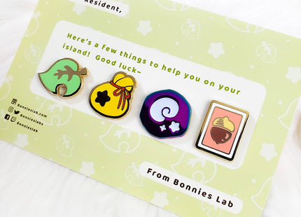 Gamers Guild AZ Bonnies Lab Animal Crossing: Enamel Pins Set (Leaf) Faire