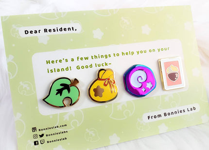 Gamers Guild AZ Bonnies Lab Animal Crossing: Enamel Pins Set (Leaf) Faire