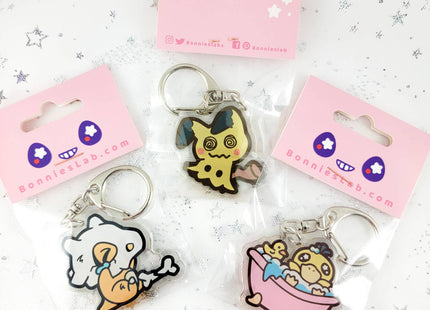 Gamers Guild AZ Bonnies Lab Ditto Holding Gengar Epoxy Acrylic Keychain Charm Faire