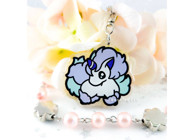Gamers Guild AZ Bonnies Lab Galarian Ponyta Epoxy Acrylic Keychain Charm Faire