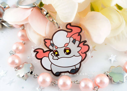 Gamers Guild AZ Bonnies Lab Hisuian Zorua Epoxy Acrylic Keychain Charm Faire