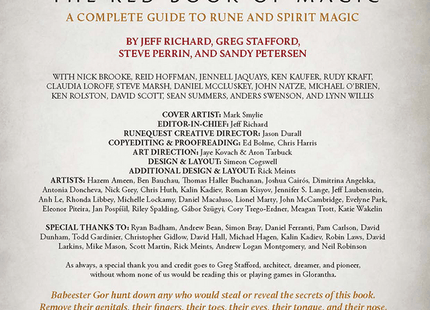 Gamers Guild AZ Chaosium RuneQuest RPG: The Red Book of Magic AGD