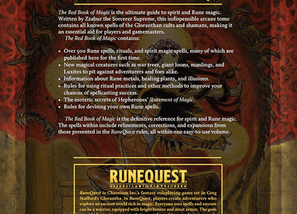 Gamers Guild AZ Chaosium RuneQuest RPG: The Red Book of Magic AGD