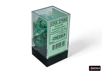 Gamers Guild AZ Chessex Chessex Dice: Borealis Kelp/light green Luminary Polyhedral 7-Dice Set Chessex