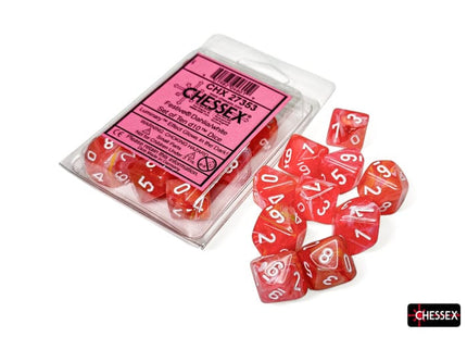 Gamers Guild AZ Chessex Chessex Dice: Festive Dahlia/white Luminary Set of Ten d10s Chessex