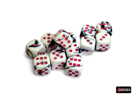 Gamers Guild AZ Chessex Chessex Dice: Gemini Black-White/pink 16mm d6 Dice Block (12 dice) Chessex