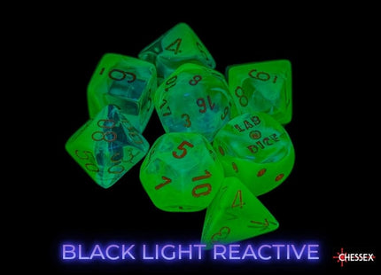 Gamers Guild AZ Chessex Chessex Dice: Gemini Plasma Green-Teal/orange Luminary Polyhedral 7-Dice Set Chessex