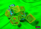 Gamers Guild AZ Chessex Chessex Dice: Gemini Plasma Green-Teal/orange Luminary Polyhedral 7-Dice Set Chessex