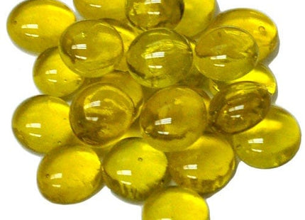 Gamers Guild AZ Chessex CHX01122 - Chessex Glass Gaming Stones: Crystal Yellow Gaming Stones (40) Chessex