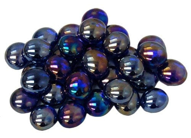 Gamers Guild AZ Chessex CHX01176 - Chessex  Glass Gaming Stones: Crystal Dark Blue Iridized (40) Chessex