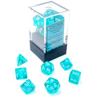 Gamers Guild AZ Chessex CHX20385: 7-Die Set Mini Translucent: Teal/White Chessex