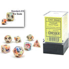Gamers Guild AZ Chessex CHX20442: 7-Die Set Mini Festive: Circus/Black Chessex