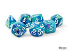Gamers Guild AZ Chessex CHX22546: Chessex Mega-Hedral Festive Waterlily/White  7-Dice Set ACD Distribution