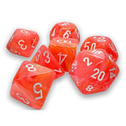Gamers Guild AZ Chessex CHX22553 - Mega-Hedral 7 Dice Set: Festive Dahlia with White (Pre-Order) Chessex