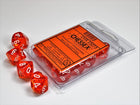 Gamers Guild AZ Chessex CHX23273 - Chessex Set of Ten D10 Translucent Orange / White Chessex
