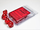 Gamers Guild AZ Chessex CHX23274 - Chessex Set of Ten D10 Translucent Red / White Chessex