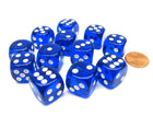 Gamers Guild AZ Chessex CHX23606 - Chessex 16mm Blue / White Translucent Chessex