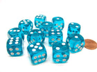 Gamers Guild AZ Chessex CHX23615 - Chessex 16mm Teal / White Translucent Chessex