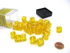 Gamers Guild AZ Chessex CHX23802 - Chessex 12mm Yellow / White Translucent Chessex