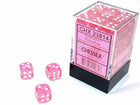 Gamers Guild AZ Chessex CHX23814 -  Chessex 12mm D6 Pink/White Translucent Chessex