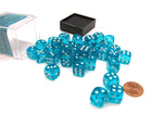 Gamers Guild AZ Chessex CHX23815 - Chessex 12mm Teal / White Translucent Chessex