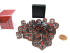 Gamers Guild AZ Chessex CHX23818 - Chessex 12mm Smoke / Red Translucent Chessex