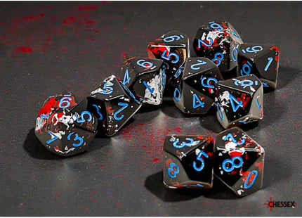 Gamers Guild AZ Chessex CHX24208 - Chessex D10 Dark Side With Blue Brushed Dice Set of 10 (Pre-Order) Chessex